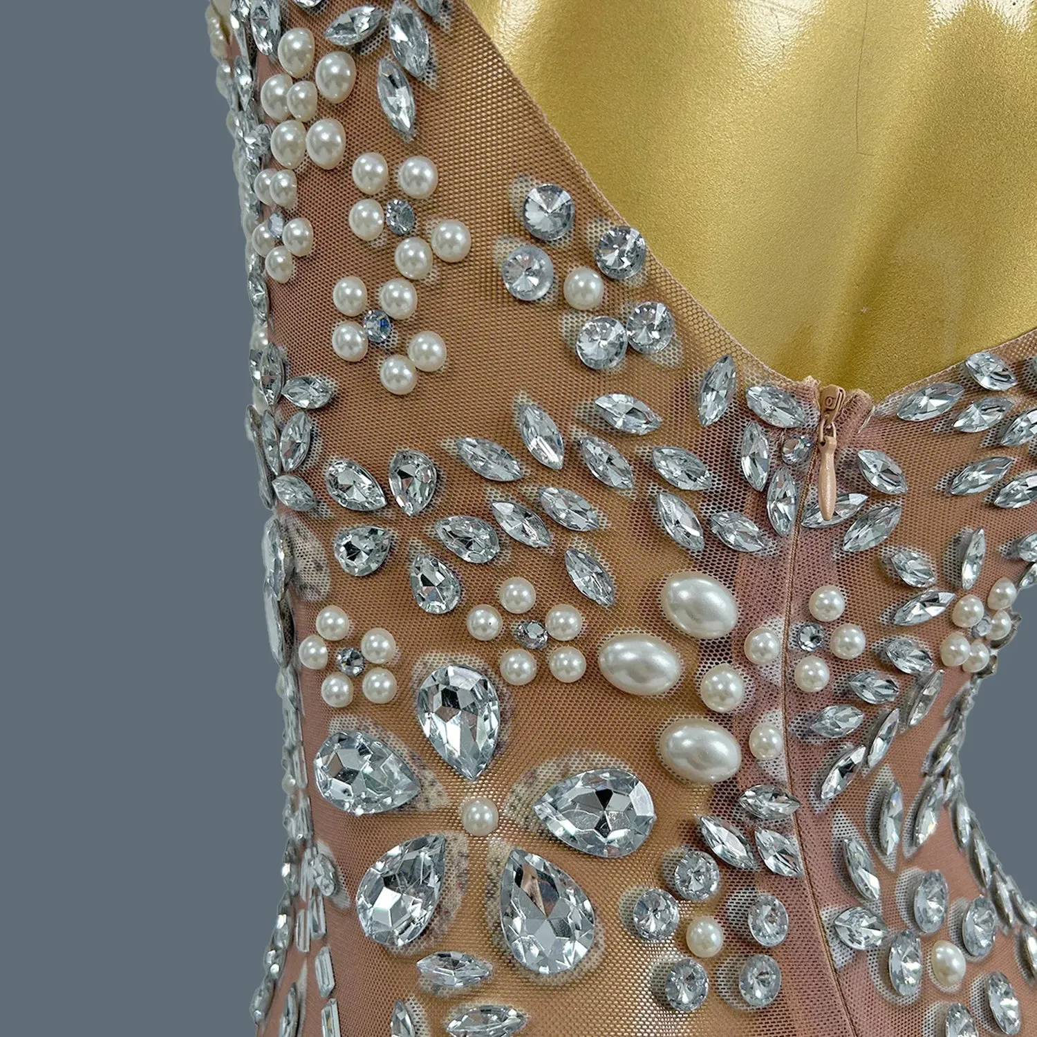l Dress for Special Events Sparkly Rhinestones Stretch