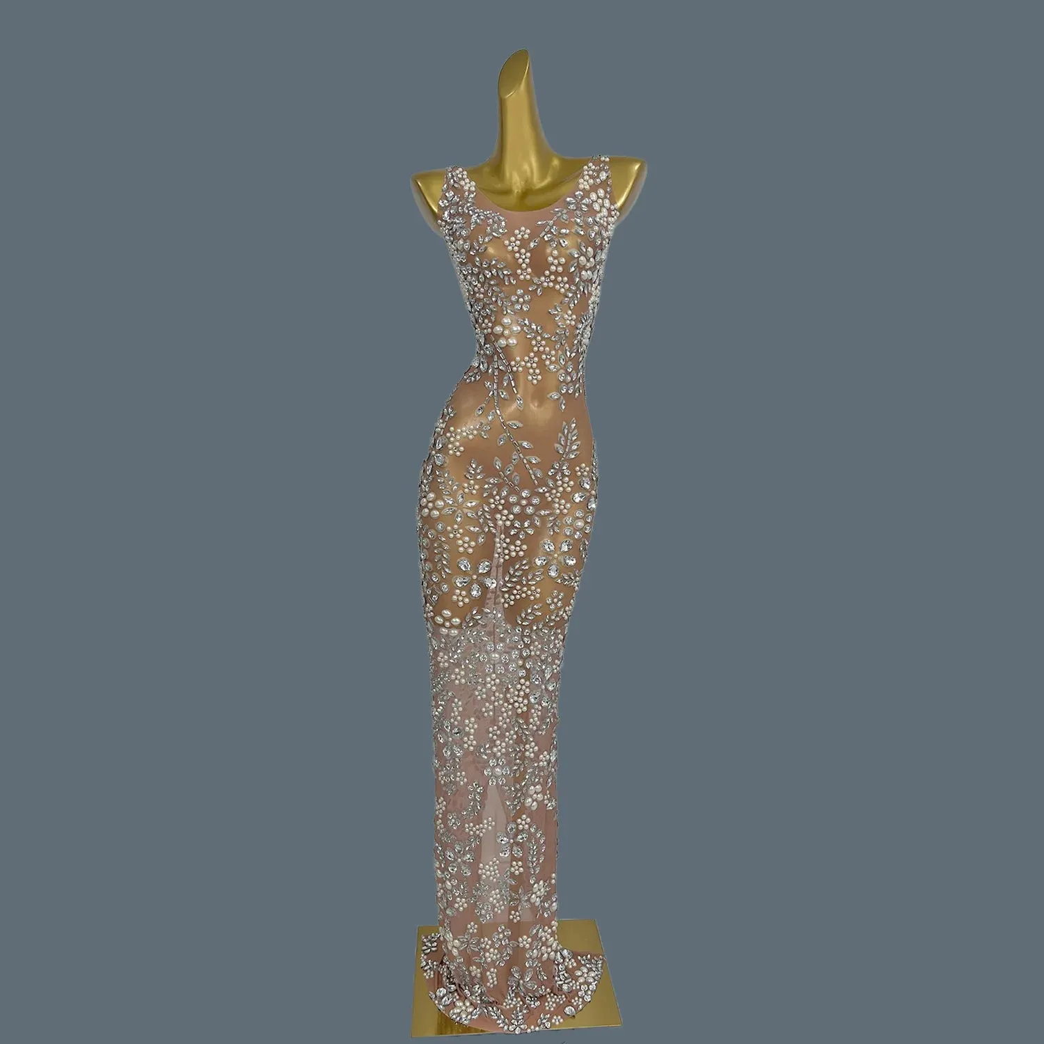 l Dress for Special Events Sparkly Rhinestones Stretch