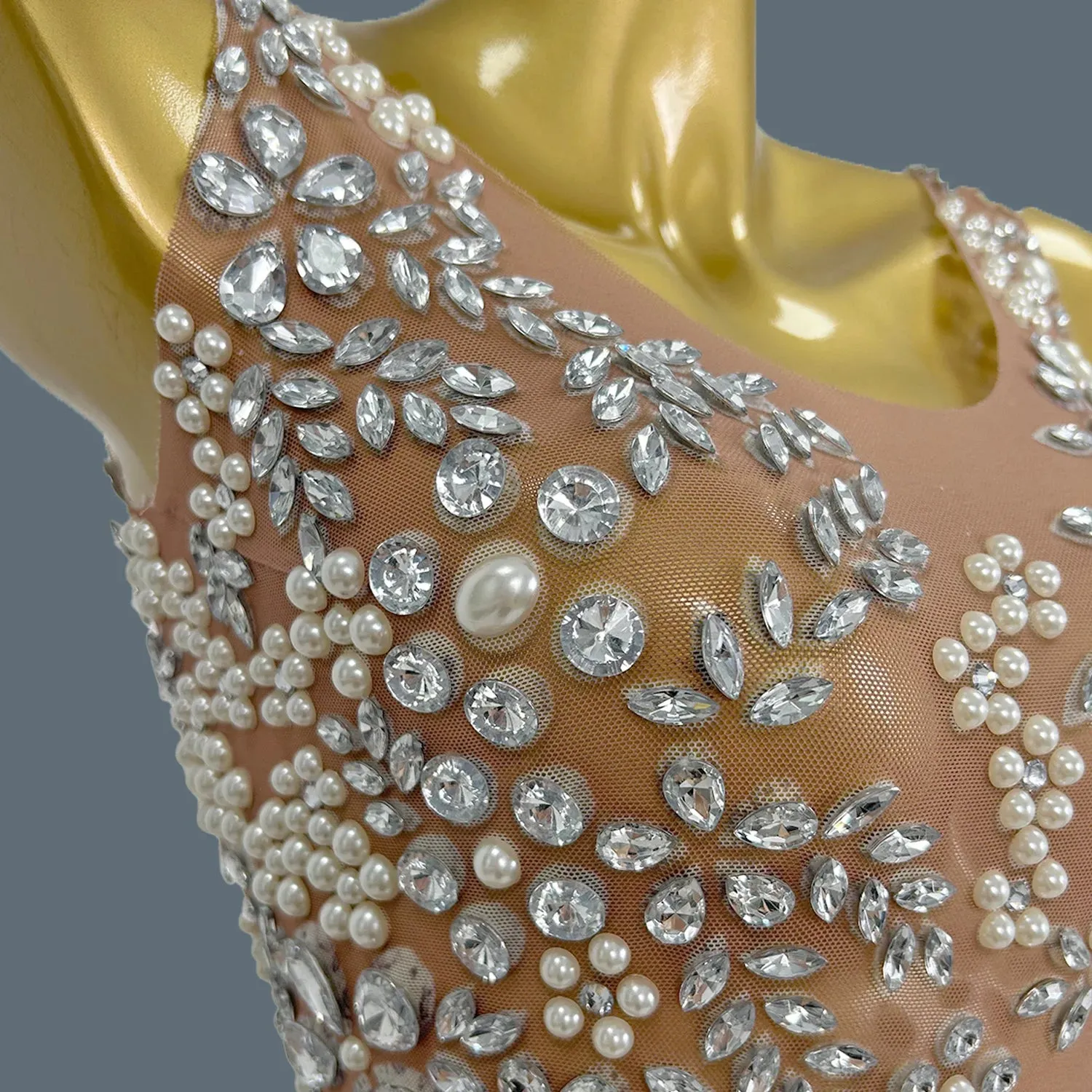 l Dress for Special Events Sparkly Rhinestones Stretch