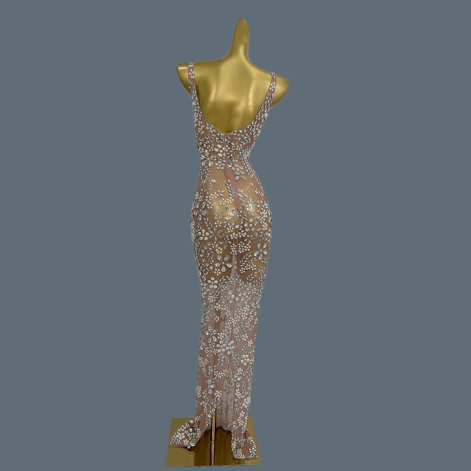 l Dress for Special Events Sparkly Rhinestones Stretch