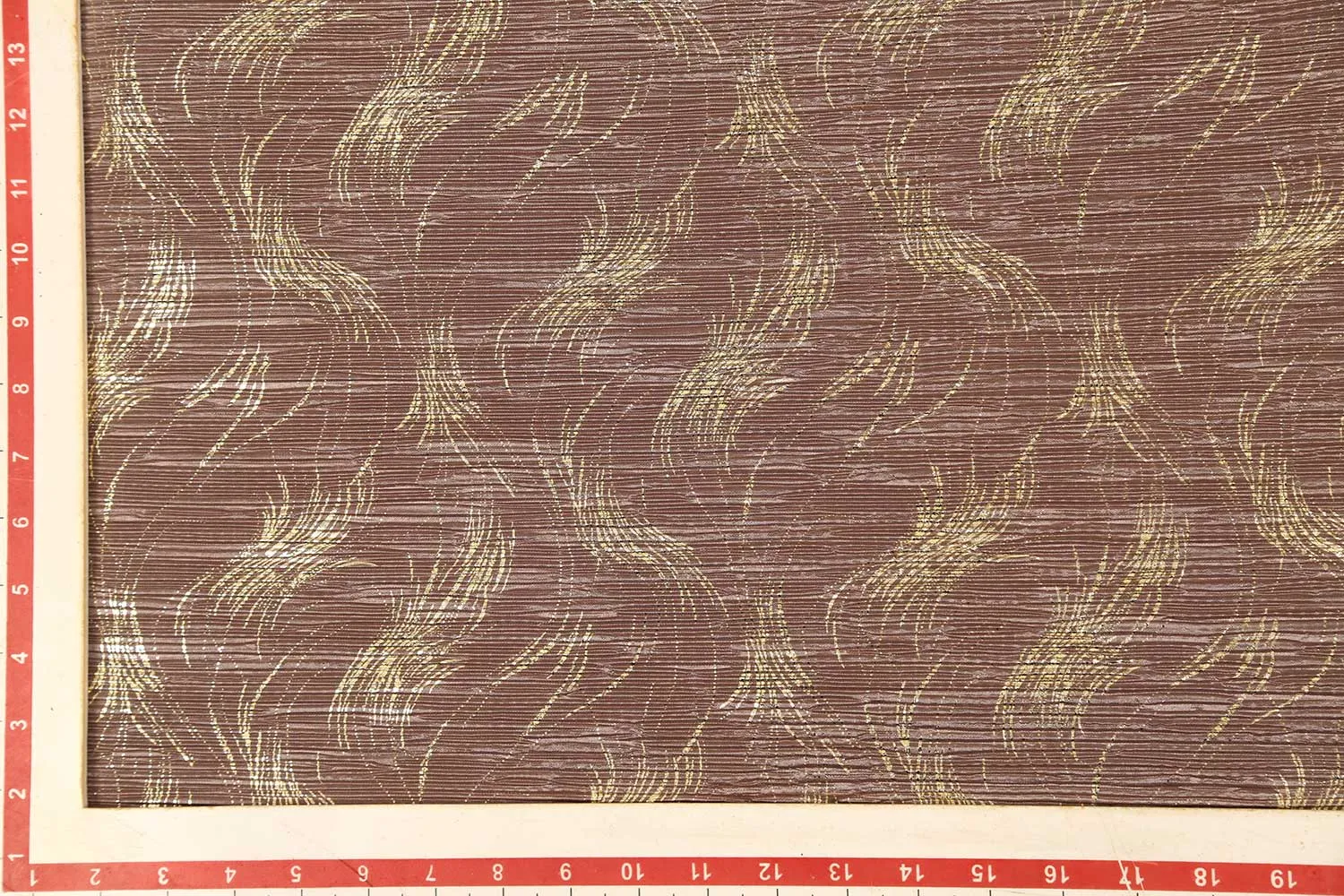 Light Brown Foil Printed Pleated Fabric