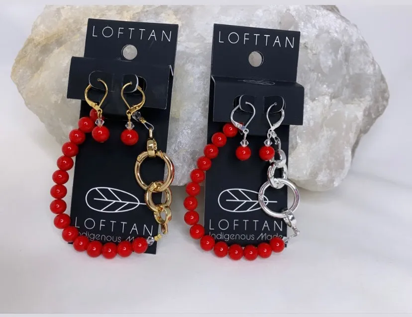 Love Bracelet & Earring set - Silver