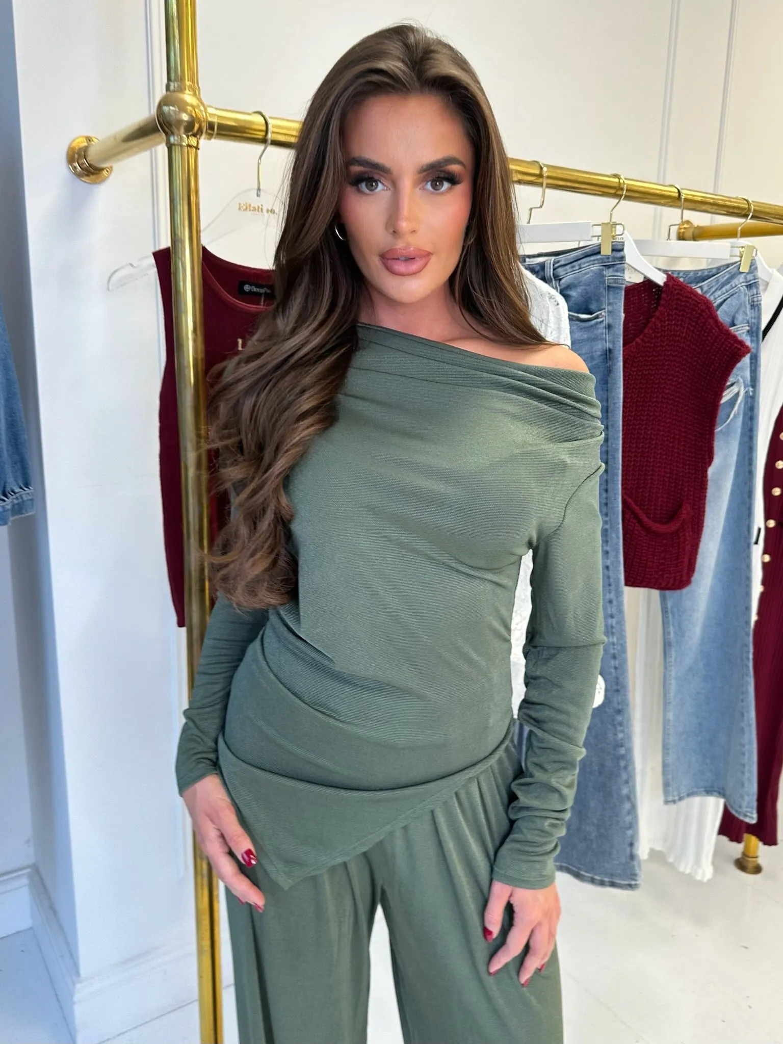 MAEVA KHAKI SLINKY 2 PIECE SET