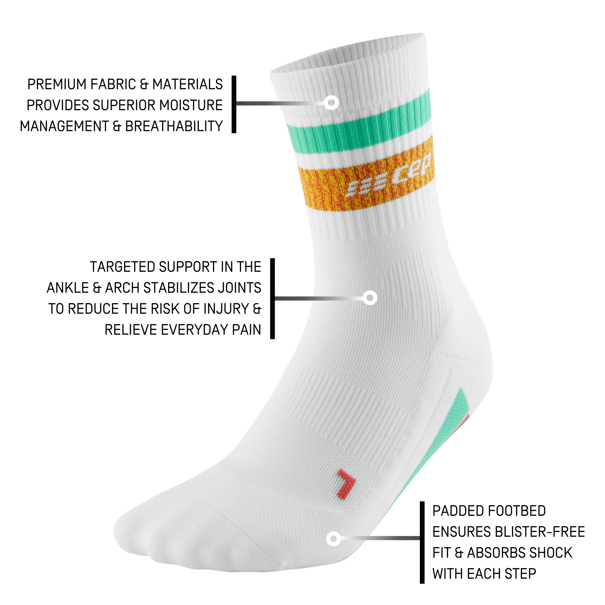 Miami Vibes Mid Cut Compression Socks, Men