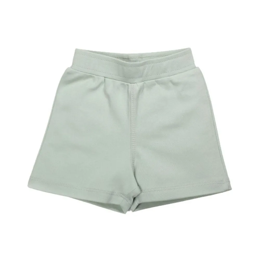My Milestones Baby Top Bottom Set- Half Sleeves T-shirt with Shorts-White/S.Green