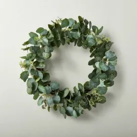 New - 24" Faux Seeded Eucalyptus Wreath - Hearth & Hand with Magnolia