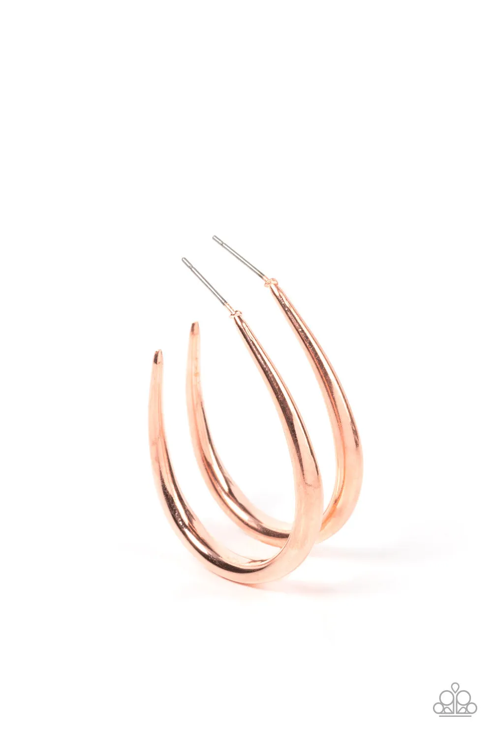 Open Door Jewelry - CURVE Your Appetite - Copper Earrings - Paparazzi Accessories