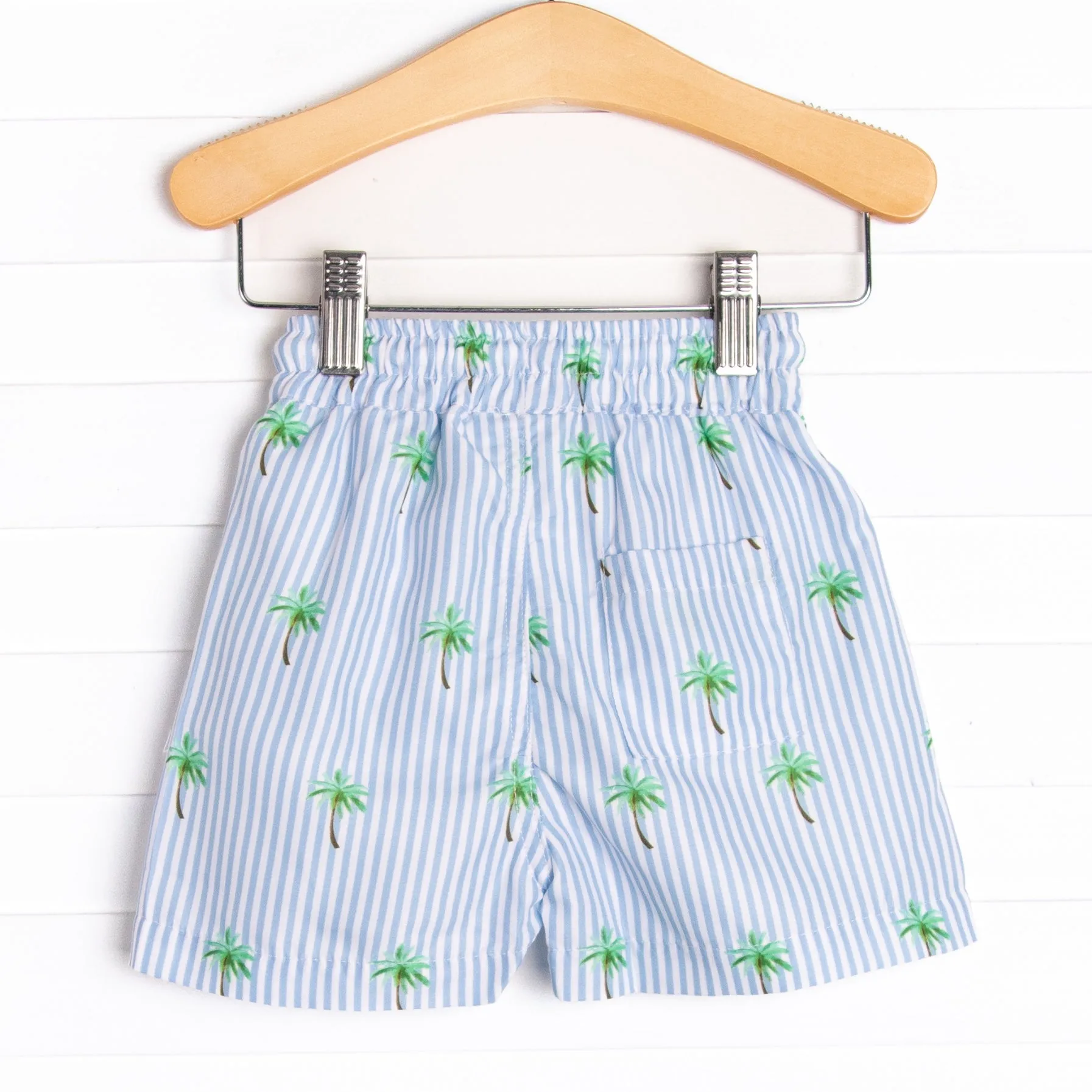 Palm Tree Paradise Swim Trunks, Blue