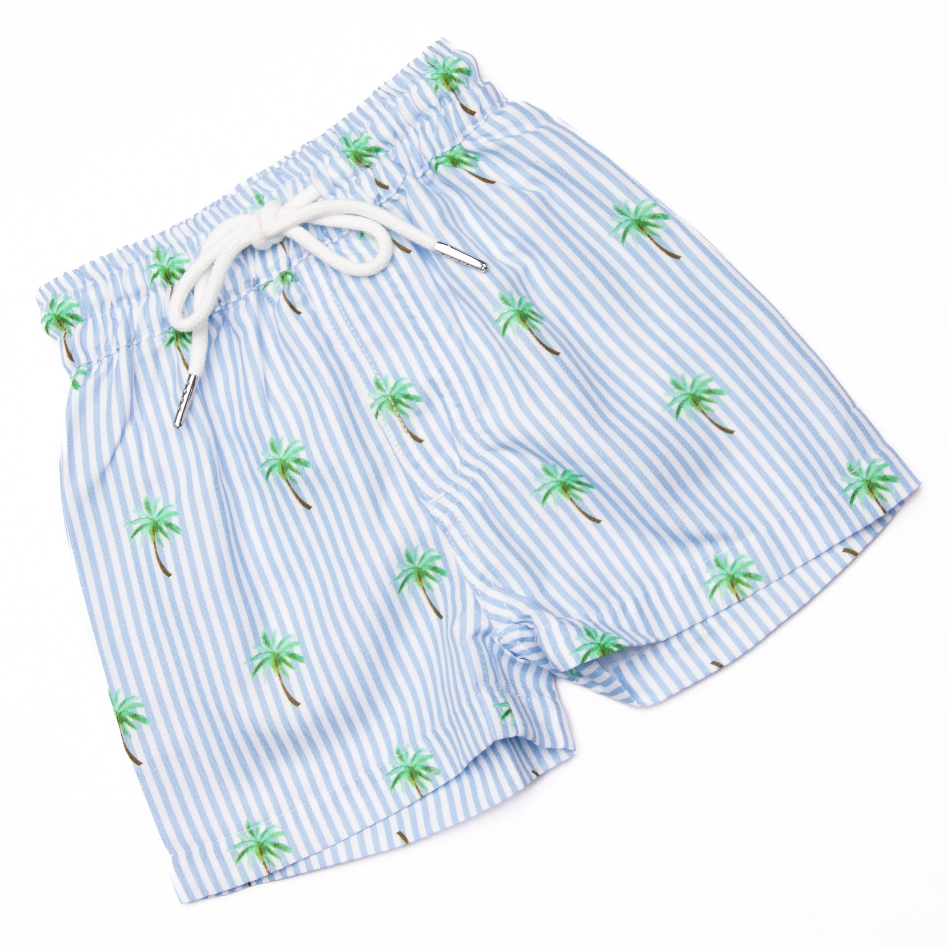 Palm Tree Paradise Swim Trunks, Blue