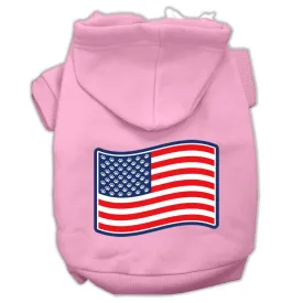 Paws And Stripes Screen Print Pet Hoodies Light Pink Size L (14)