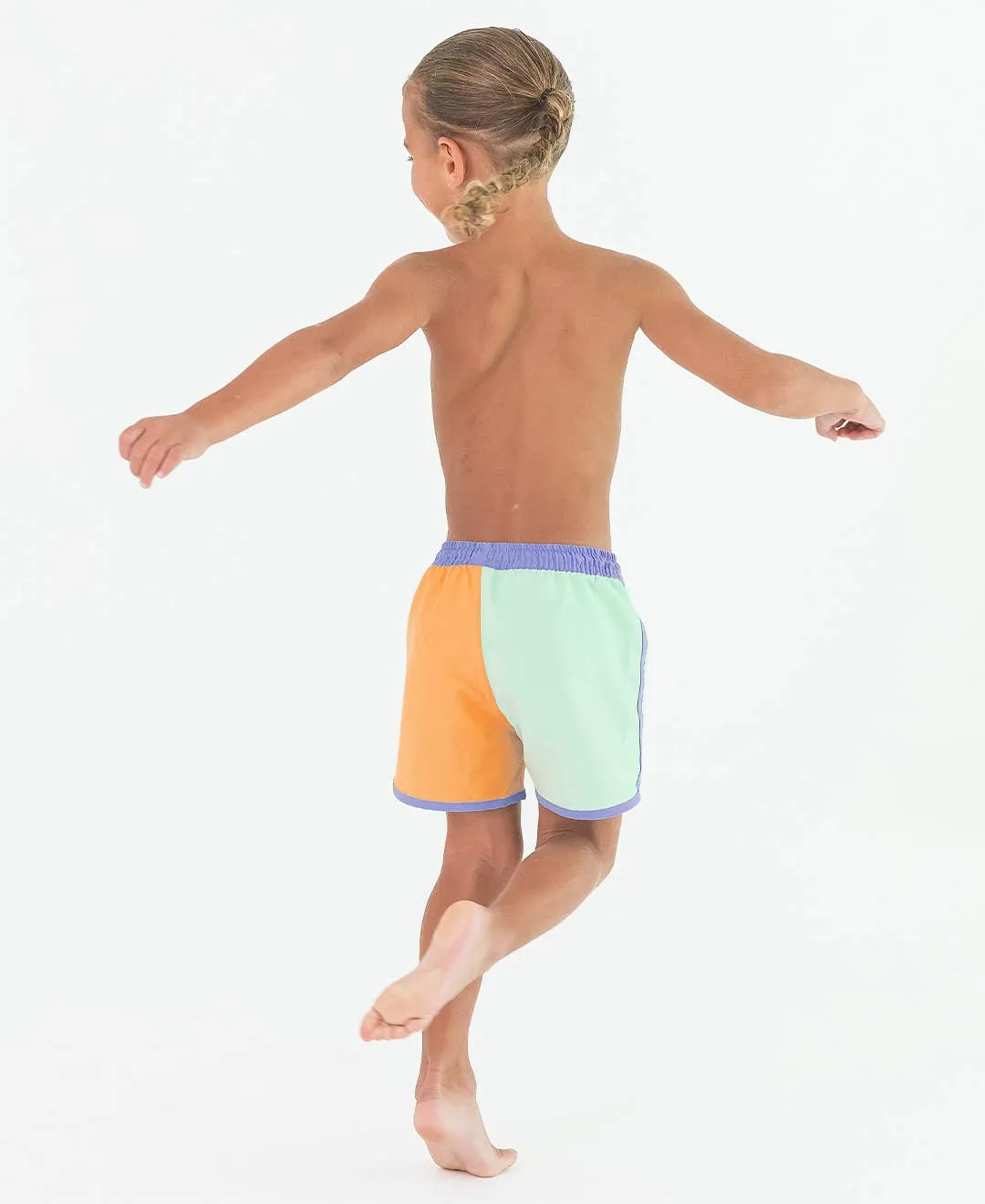 Periwinkle, Green, & Ginger Swim Trunks