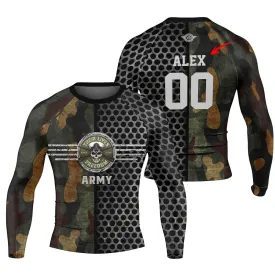 Personalized US Navy Men's Long Sleeve Rash Guard