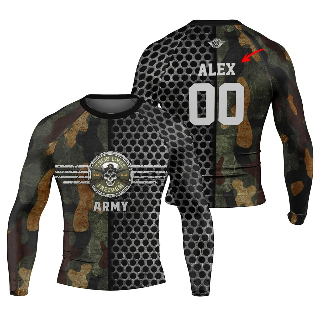 Personalized US Navy Men's Long Sleeve Rash Guard