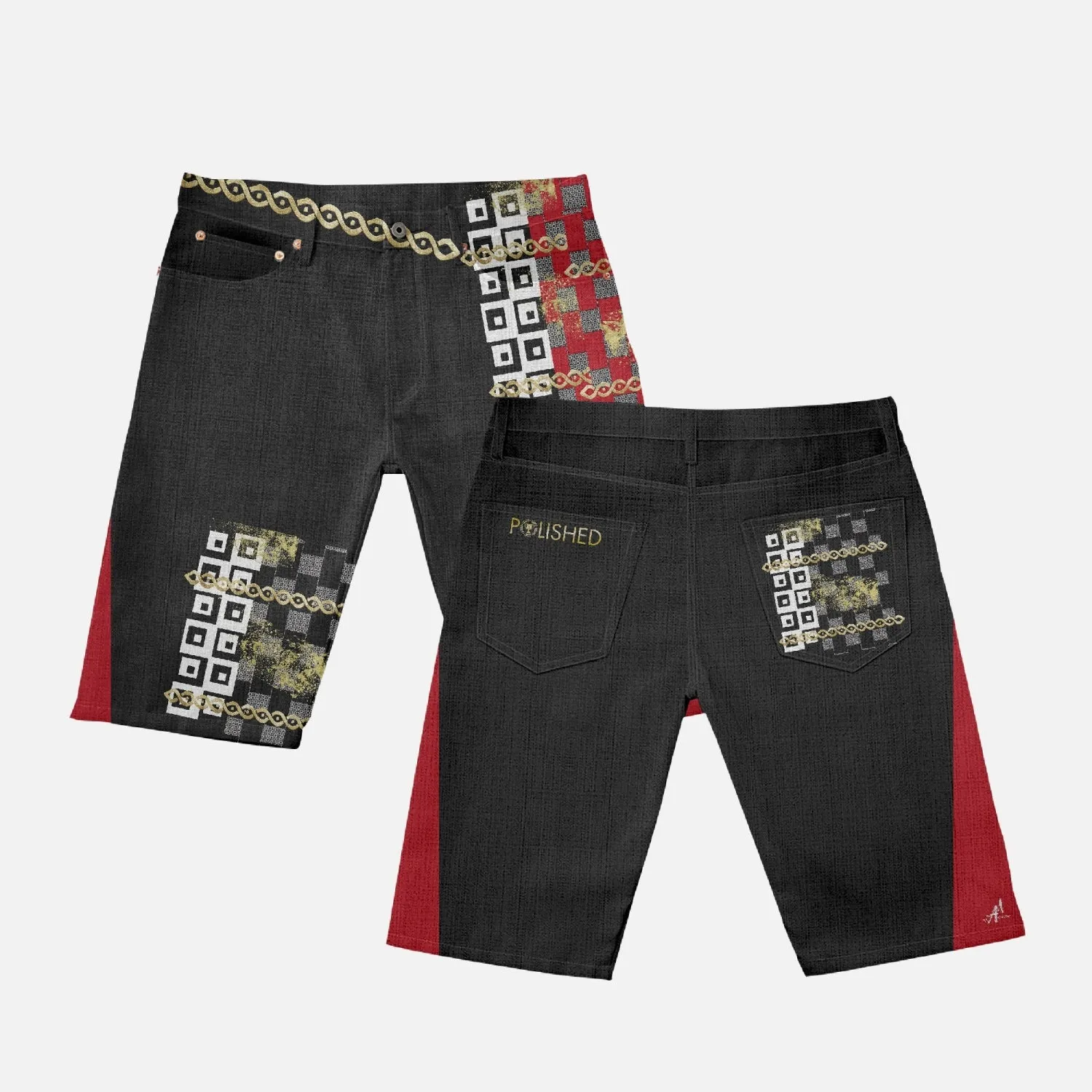 Polished Punteggiato Mid Rise Denim Shorts