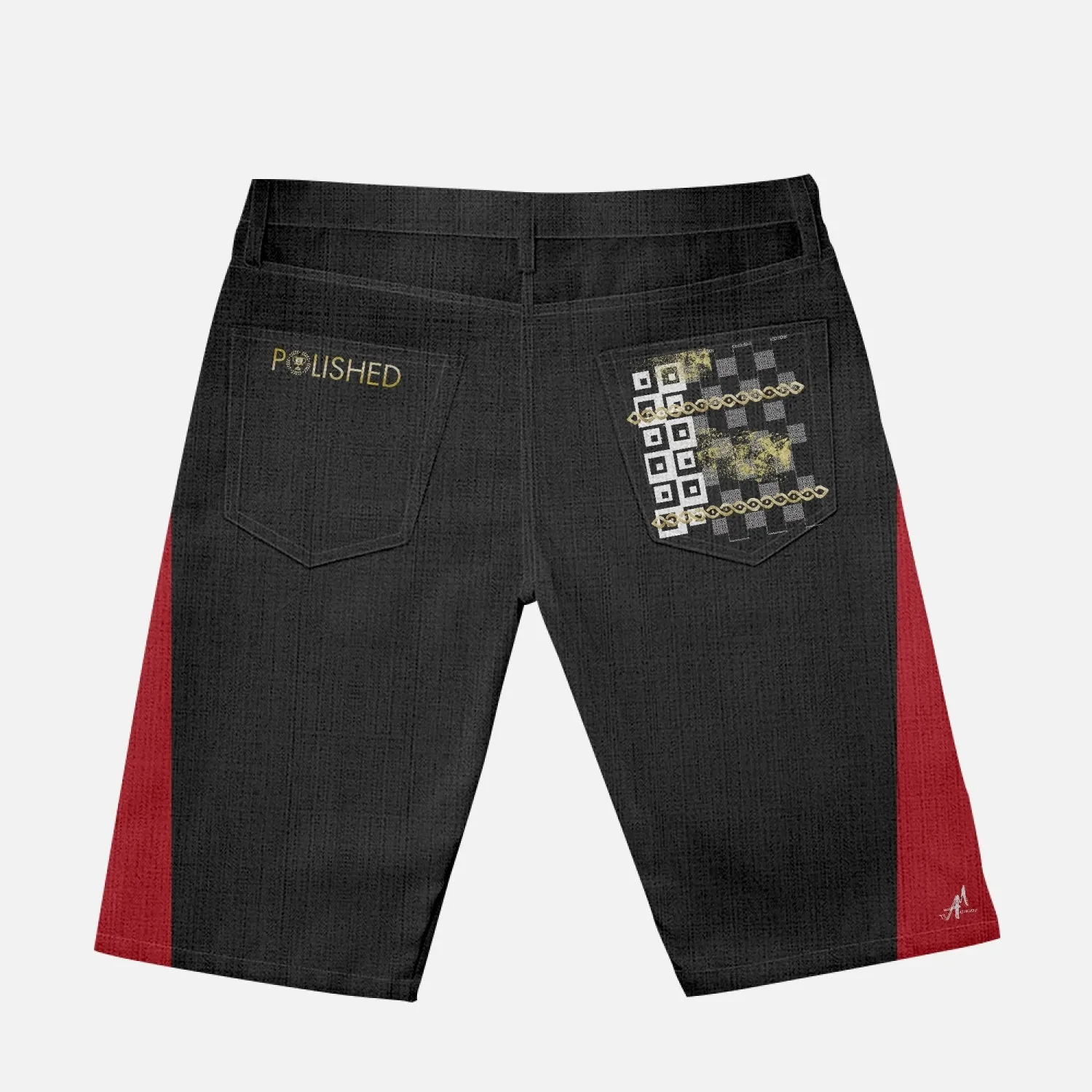 Polished Punteggiato Mid Rise Denim Shorts