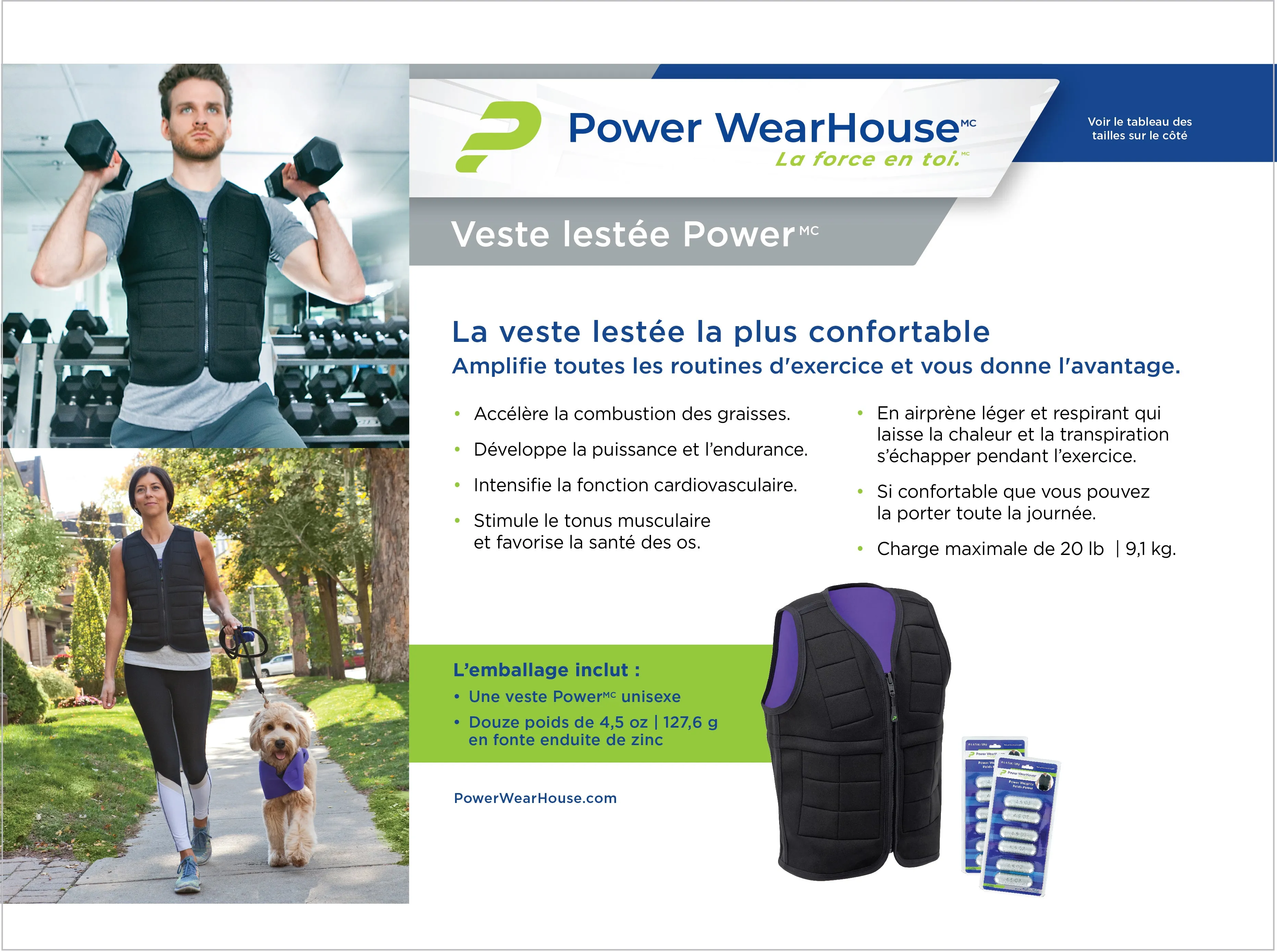 Power Wearhouse Power Weighted Vest , XX-Large (45.5" - 48.5")