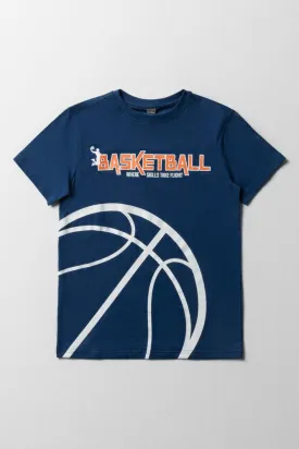 Printed T-Shirt Basketball Navy