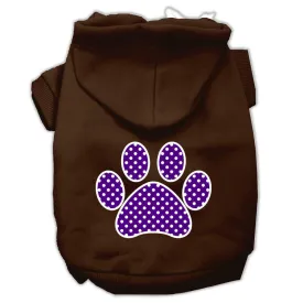 Purple Swiss Dot Paw Screen Print Pet Hoodies Brown Size XXXL (20)
