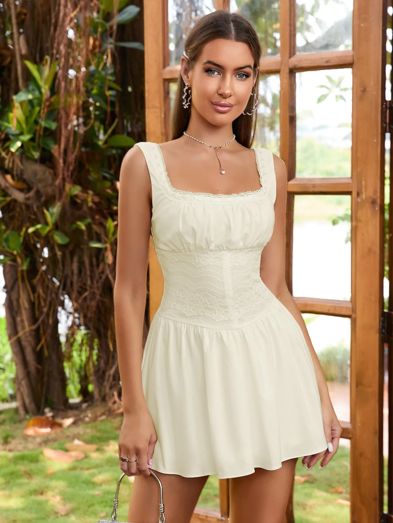 Ruched Bust Ruffle Hem Dress