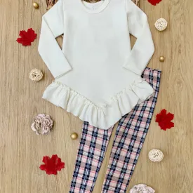 Ruffle Tunic & Plaid Legging Set