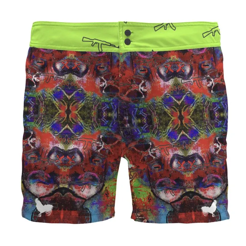 #s102 cnl board Shorts abstract/gun print