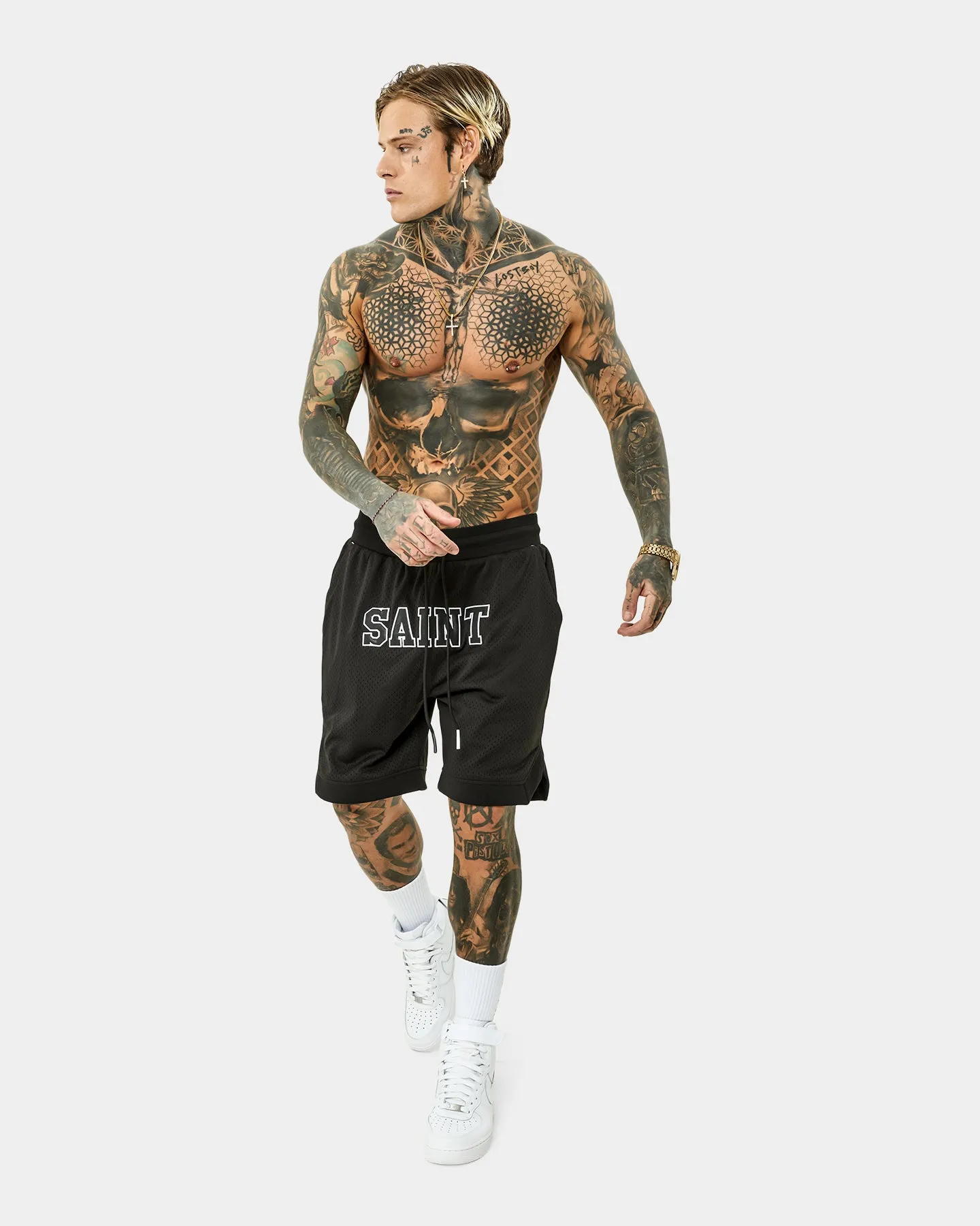 Saint Morta Workshop Basketball Shorts Black/White