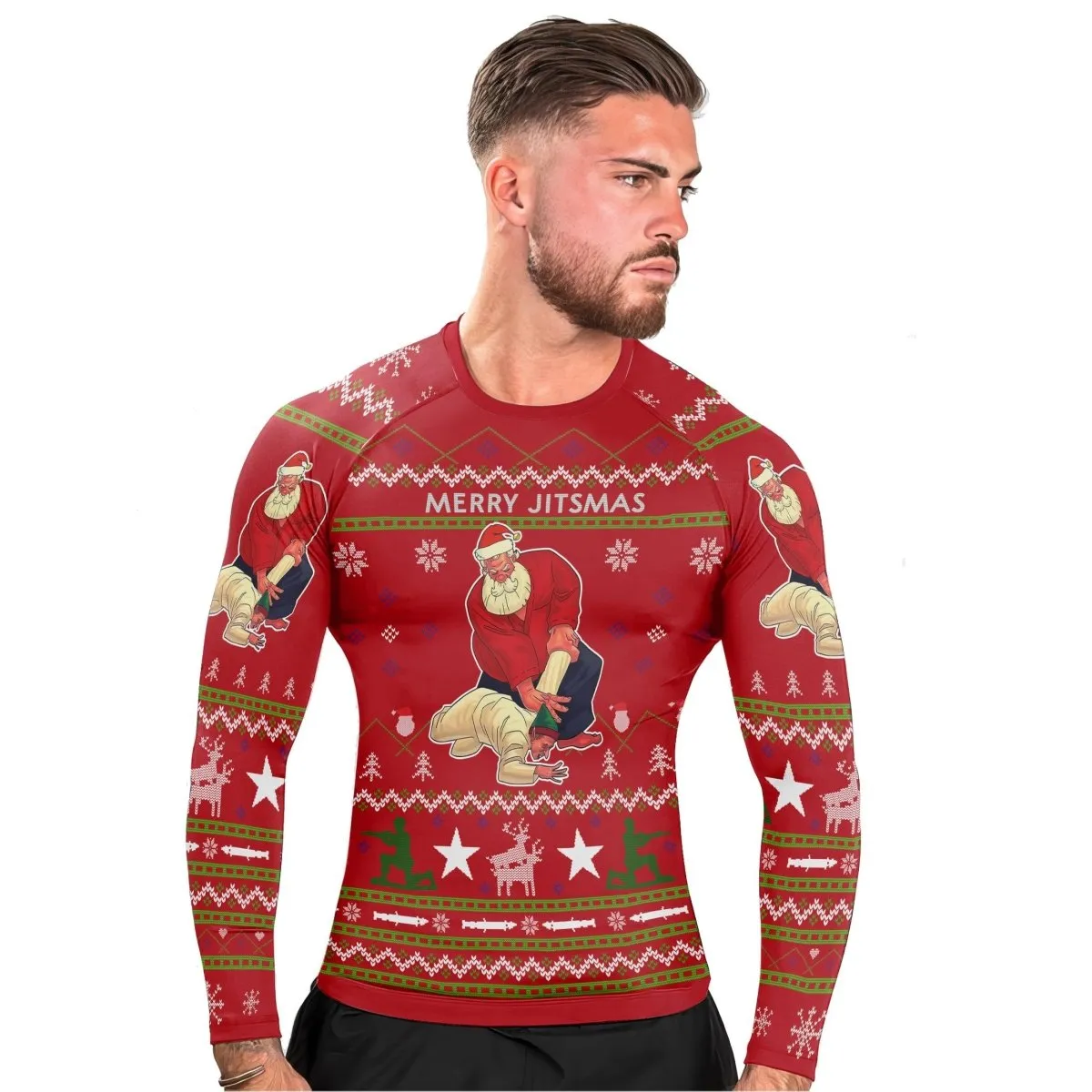 Santa Merry Jitsmas Long Sleeve Rash Guard