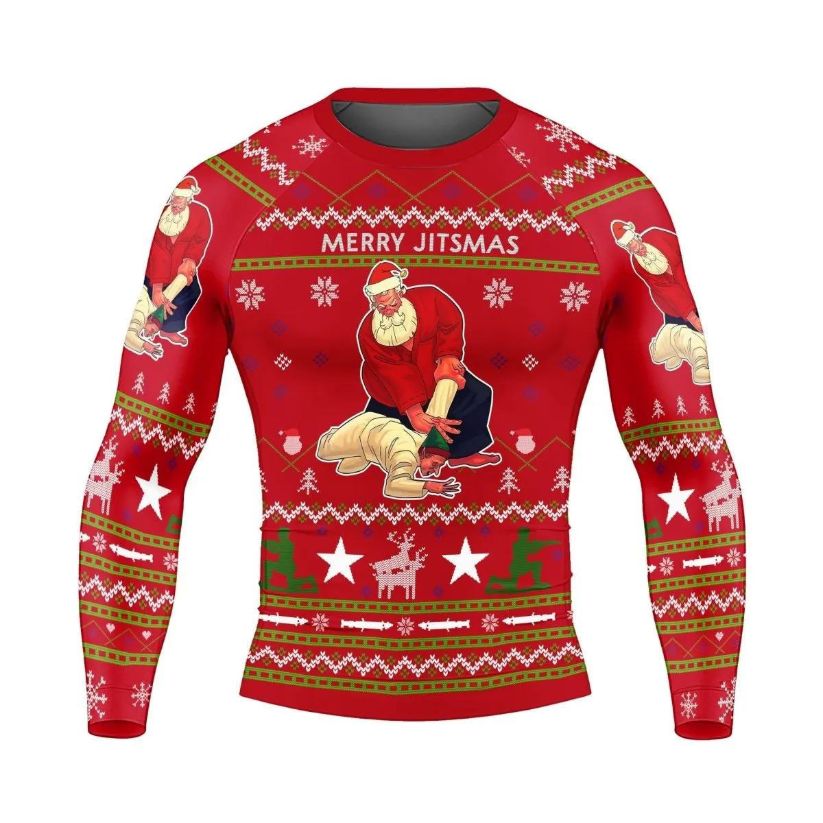 Santa Merry Jitsmas Long Sleeve Rash Guard