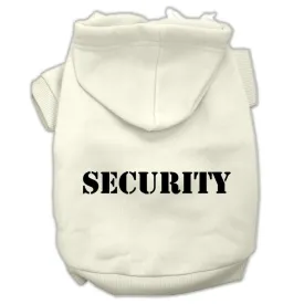 Security Screen Print Pet Hoodies Cream Size w- Black Size text XXXL (20)