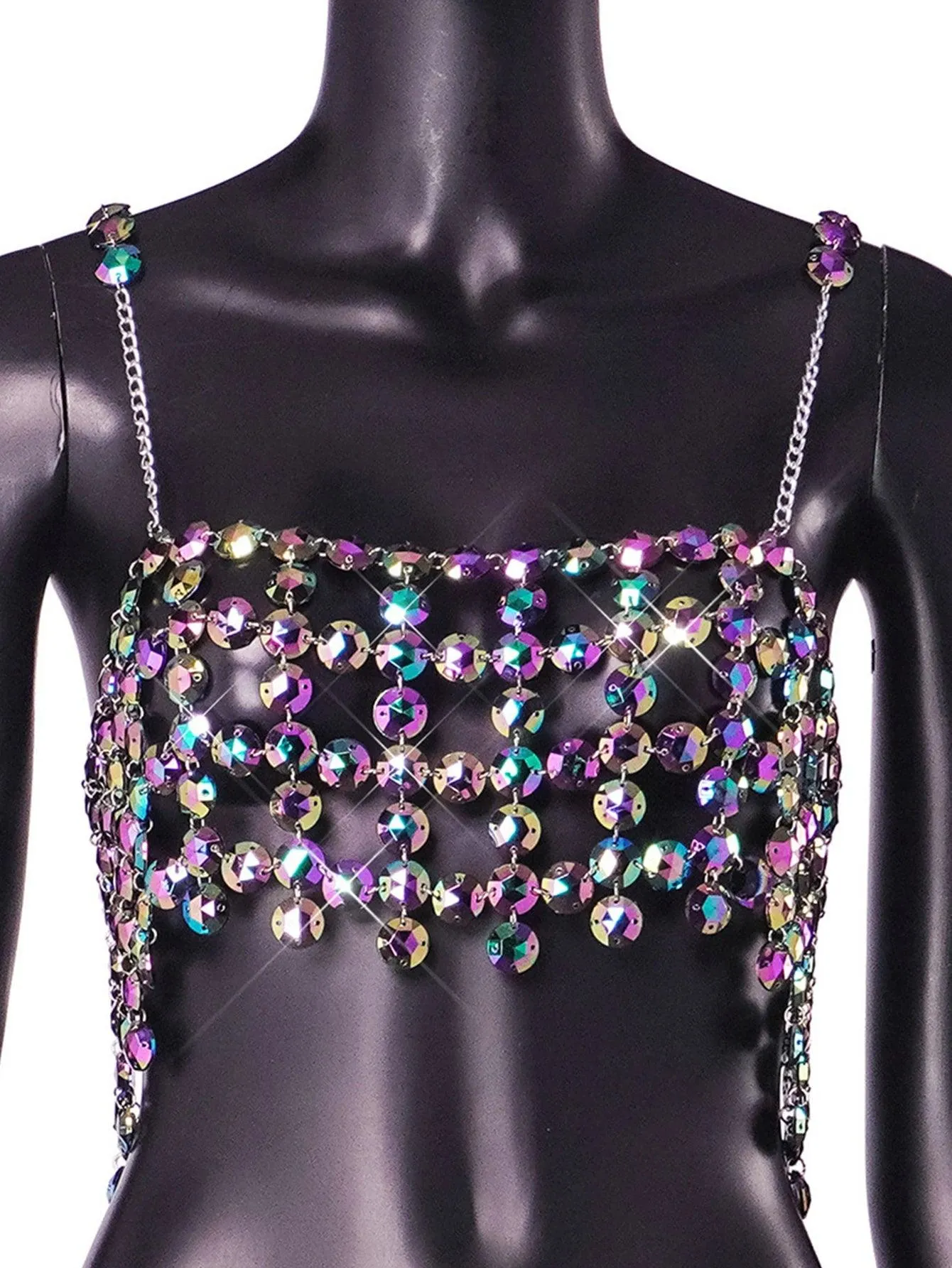 Sexy Rhinestone Crop Top