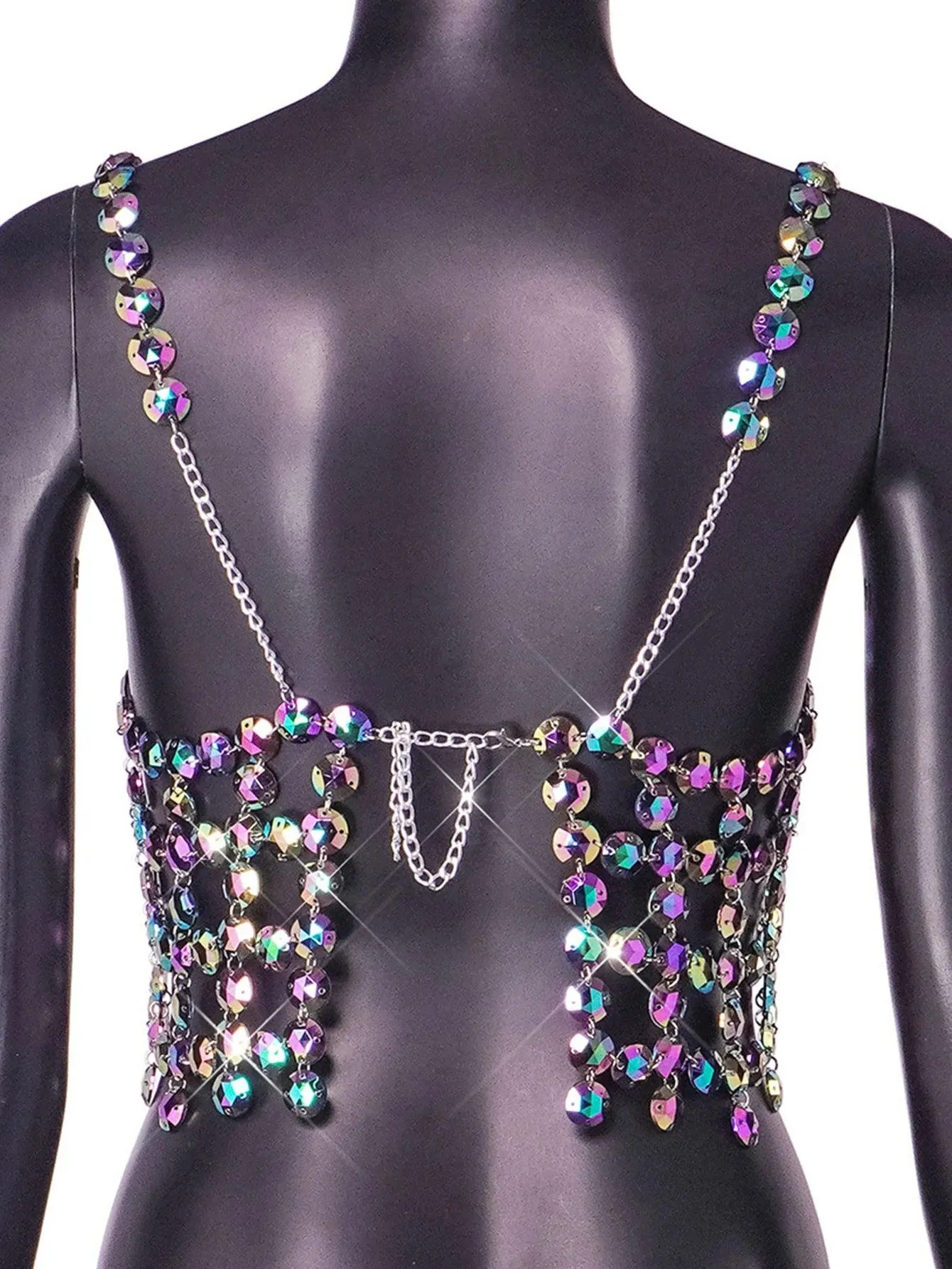 Sexy Rhinestone Crop Top