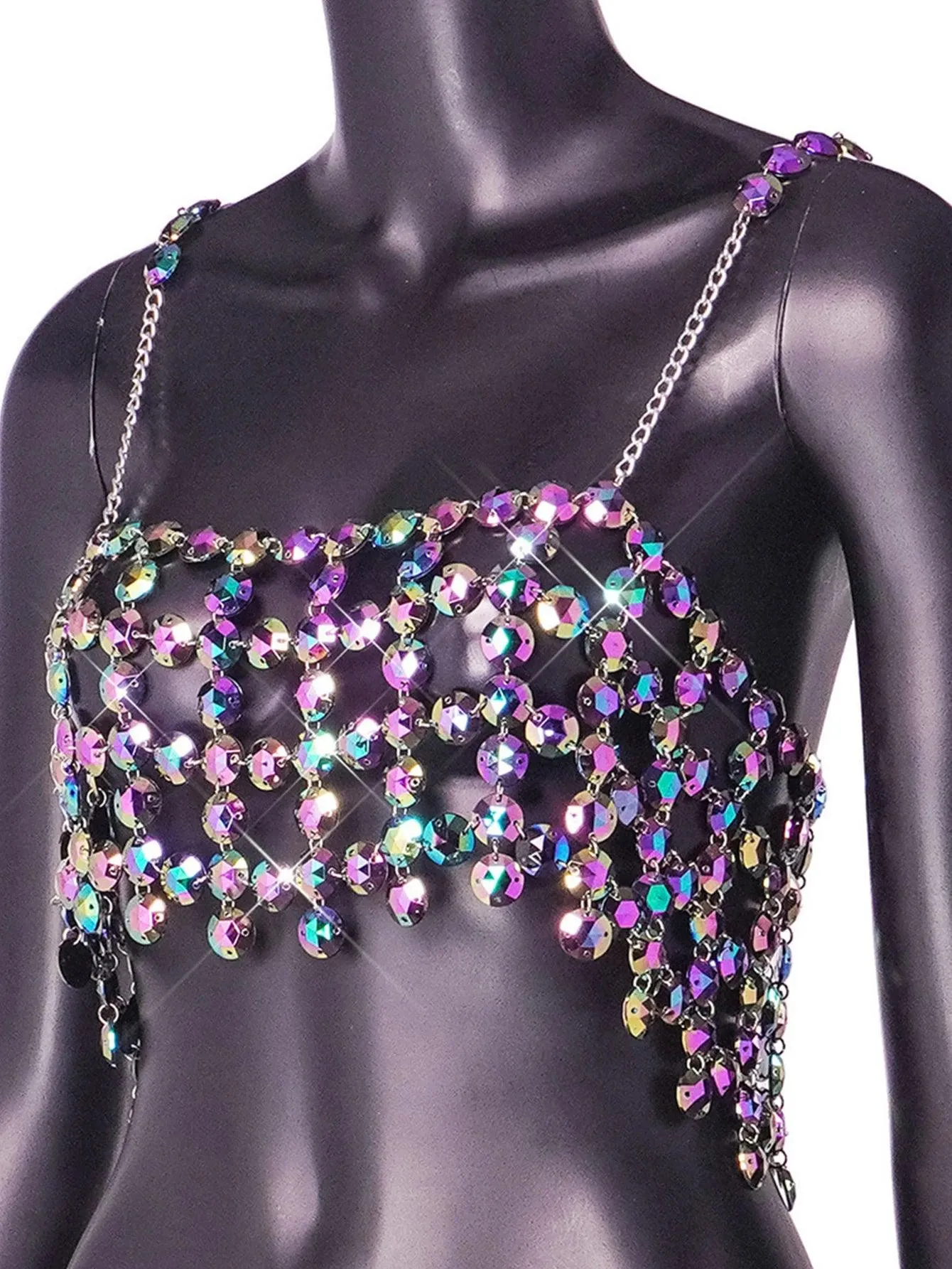 Sexy Rhinestone Crop Top