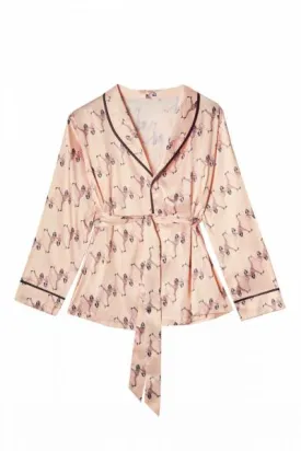 Showgirl Wrap Tie PJ Top and Bottom - Baby Pink -