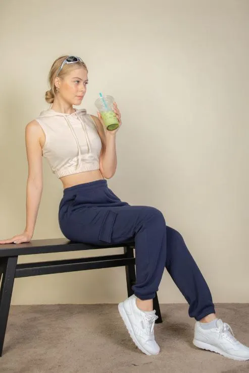 Side Pocket Drawstring Waist Sweatpants