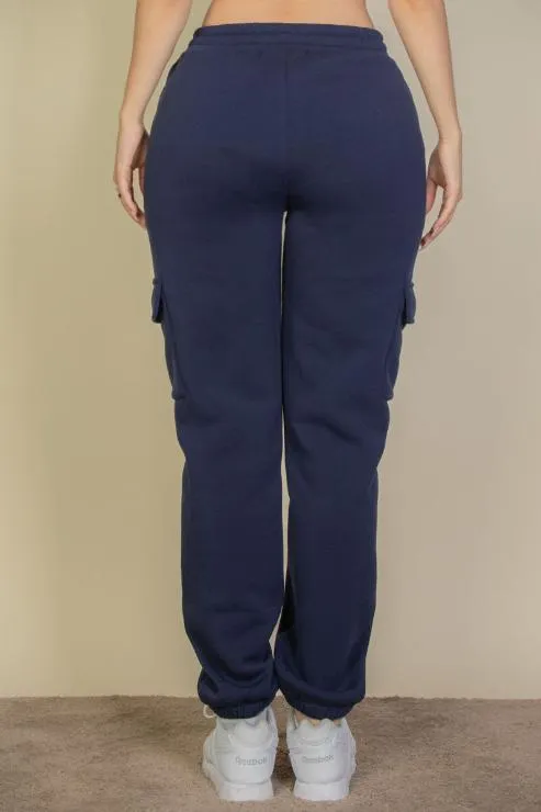 Side Pocket Drawstring Waist Sweatpants