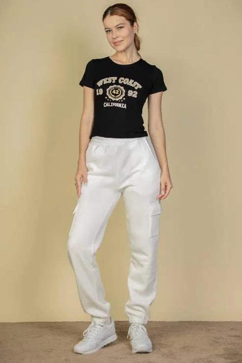 Side Pocket Drawstring Waist Sweatpants