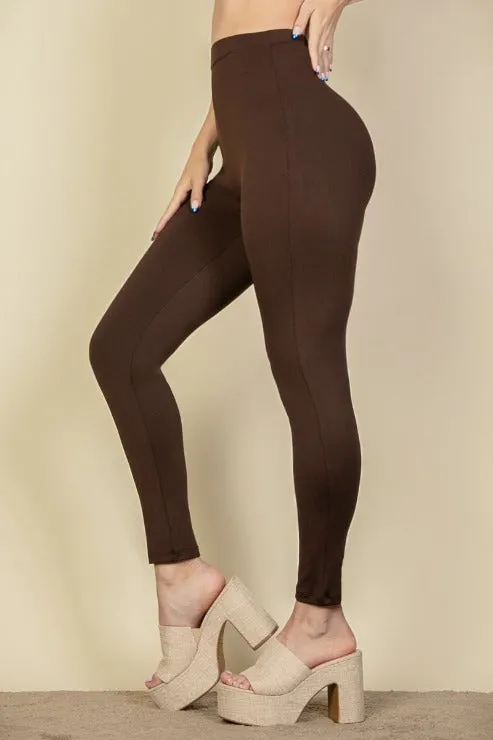 Solid High Waist Legging