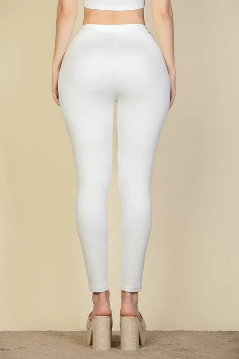 Solid High Waist Legging