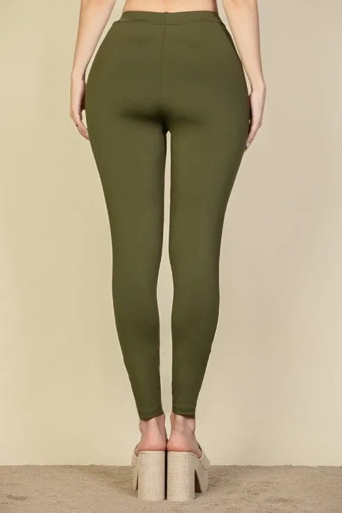 Solid High Waist Legging