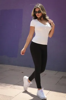 Solid High Waist Legging