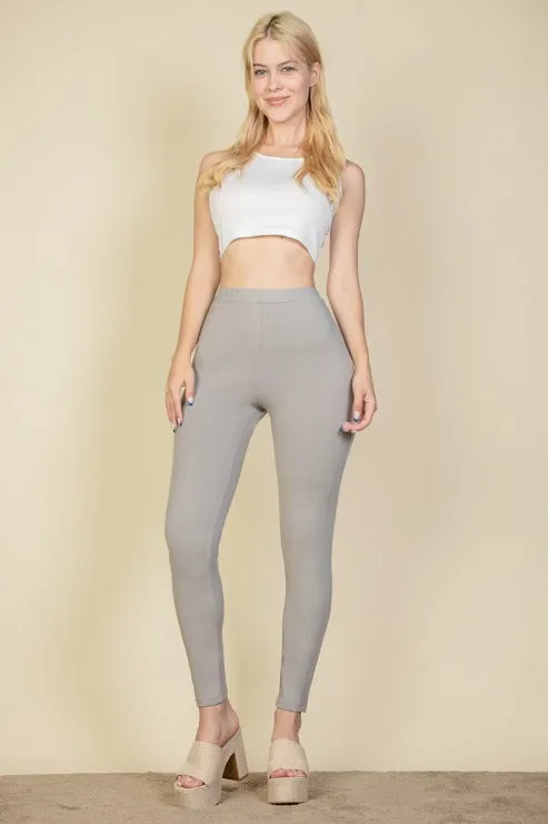Solid High Waist Legging