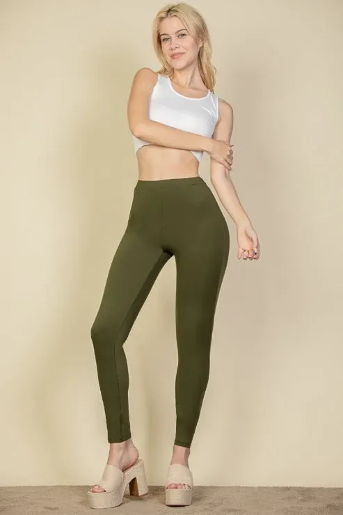 Solid High Waist Legging