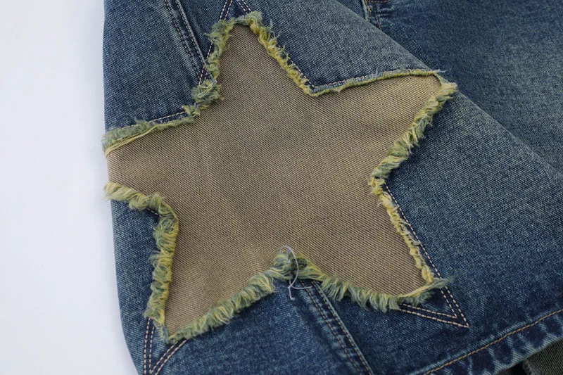 Starry Retro Baggy Denim Shorts