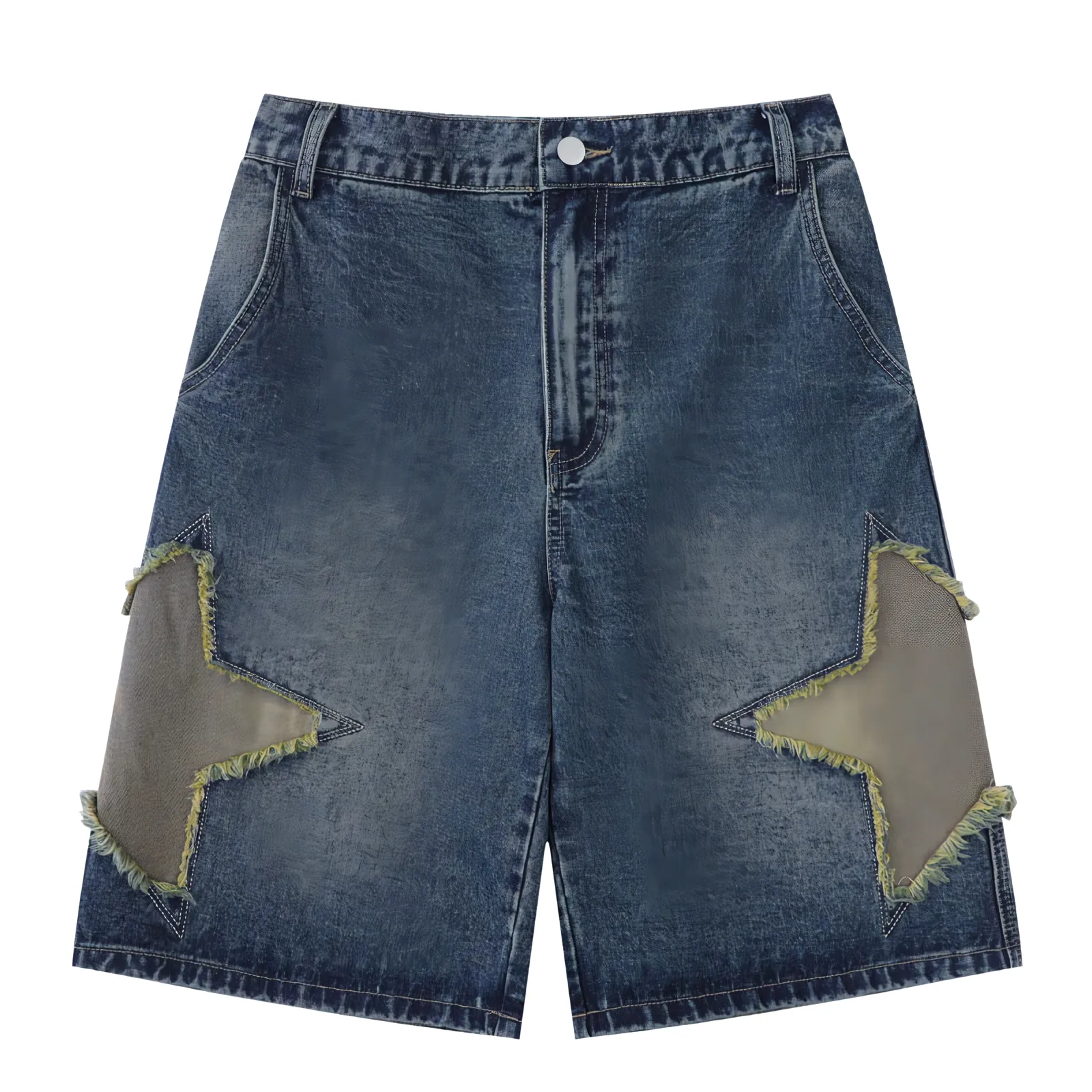 Starry Retro Baggy Denim Shorts