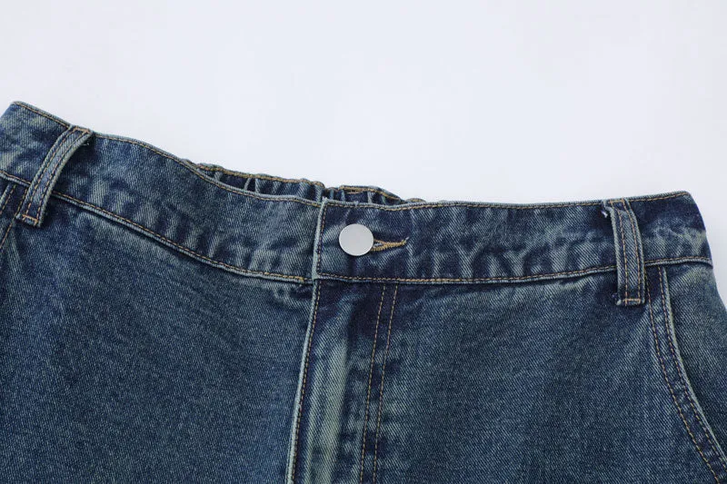 Starry Retro Baggy Denim Shorts