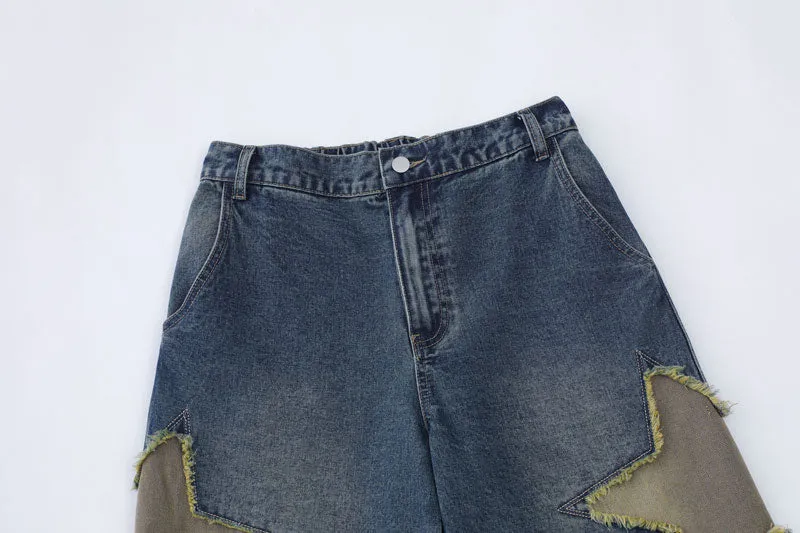 Starry Retro Baggy Denim Shorts