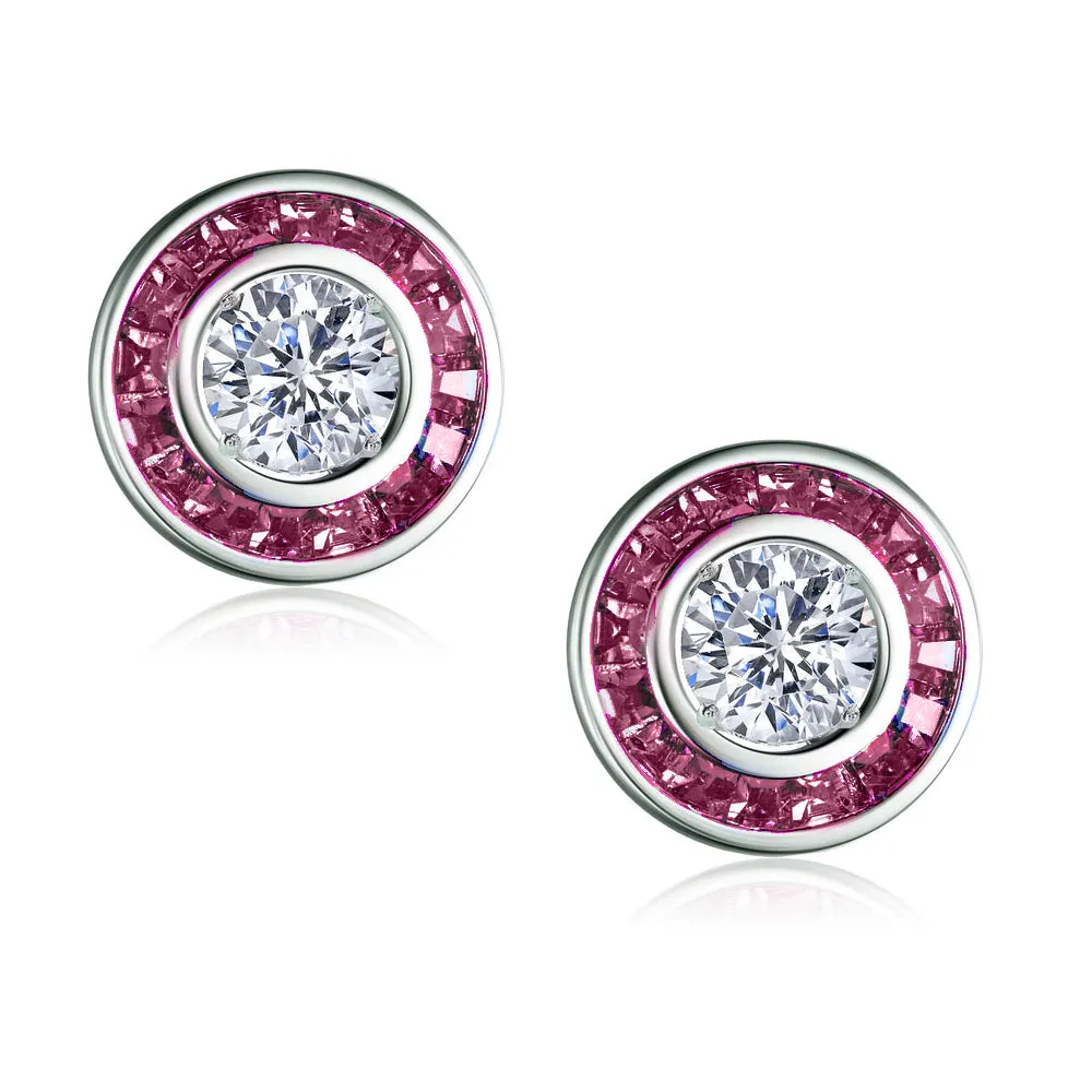 Sterling Silver Clear and Champagne Cubic Zirconia Earrings