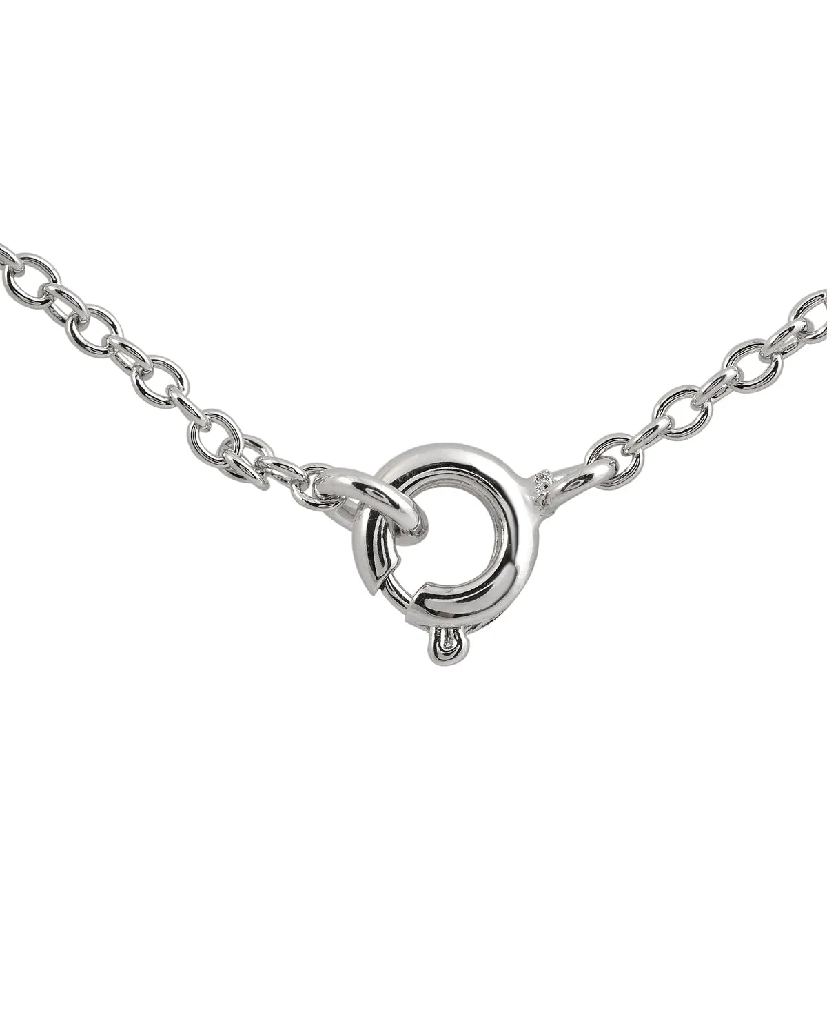 Sterling Silver Clear Cubic Zirconia Pave Shape Necklace