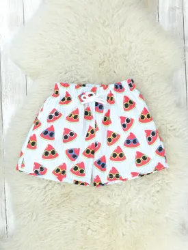 Sunny Watermelon Pinstriped Swim Trunks