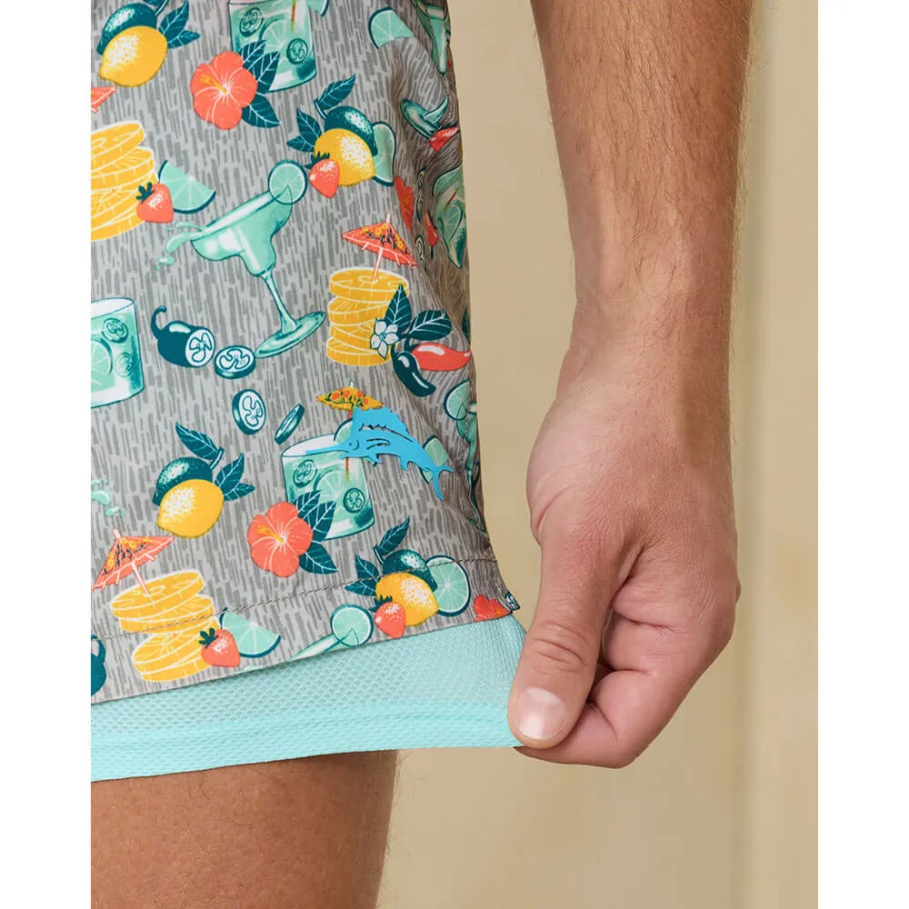 Tommy Bahama 6-Inch Naples Tales Of A Cocktail Swim Trunks - Concrete Grey